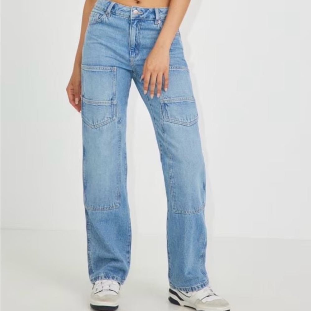 Garage Light Blue Wide Leg Flare Jeans